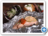 Salmon poached in foil on GP10 platter